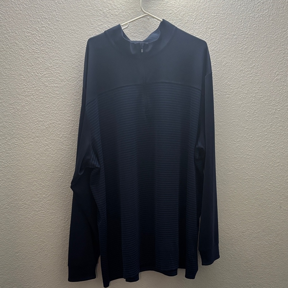 Cutter & Buck Navy and Dark Blue Long Sleeve Polo
